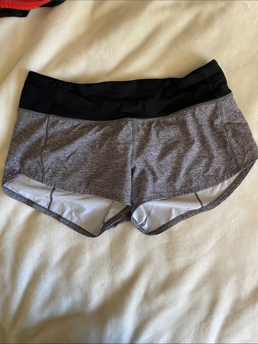 lululemon athletica Black Waistband Heather Gray Athletic Shorts